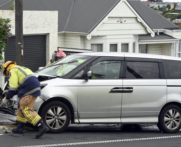 A section of Taieri Rd was closed with detours in place following a collision between a car and...