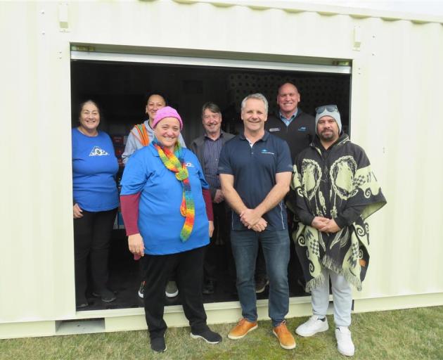 (Back row from left) Tania Reuben, Andrea Williams, marae trustee Selwyn Price, district council...