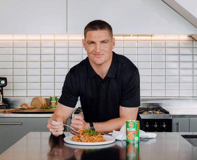 Jordie Barrett's pre-match meal is always baked beans or spaghetti on toast. Photo: Supplied