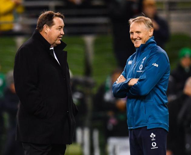 Steve Hansen and Ireland's head coach Joe Schmidt. Photo: Getty Images 