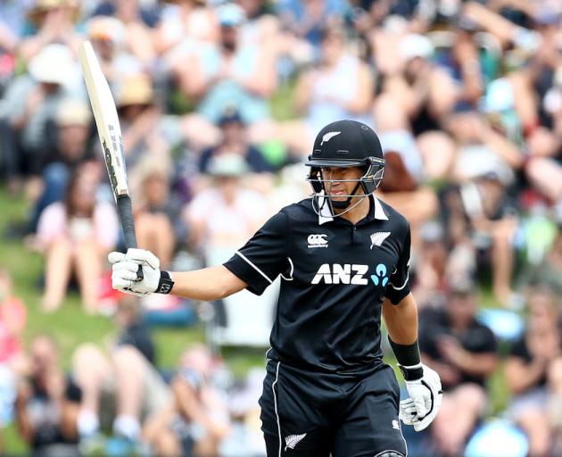 Ross Taylor celebrates his half century. Photo: Getty Images 