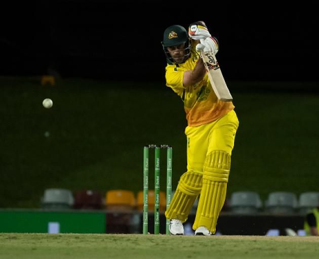 Glen Maxwell at the crease for Australia. Photo: Getty Images