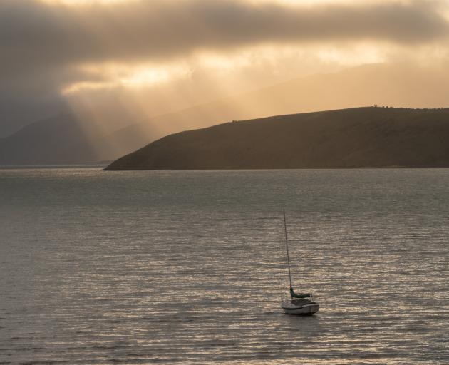 The small sail boat was seen at Boulder Bay near Sumner and appeared to have been blown out to...