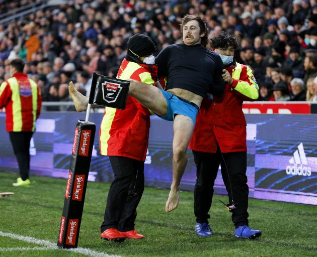 The madness spread from the players to the crowd at Forsyth Barr Stadium. Photo: Getty Images