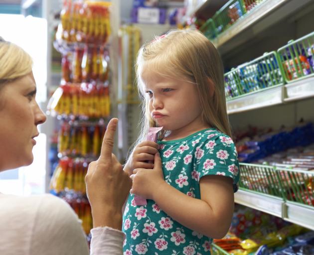 Supermarket tantrums over junk food can make shopping harder work than it needs to be. Photo:...