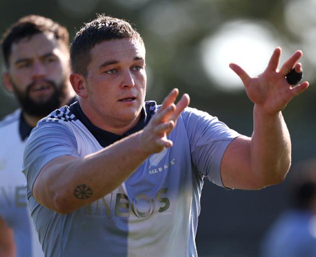 Ethan de Groot training with the All Blacks. Photo: Getty Images