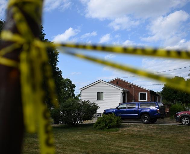 Police tape in front of Thomas Crooks' home in Bethel Park, Pennsylvania. Photo: Getty Images