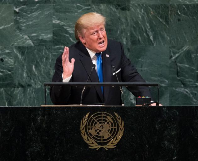 US President Donald Trump addresses the United Nations General Assembly. PHOTO: GETTY IMAGES