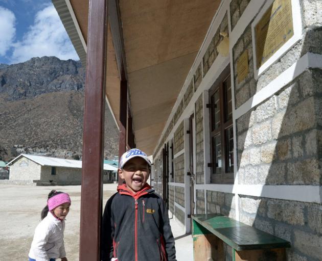 The five new Himalayan Trust-funded classrooms at Khumjung Secondary School in Nepal were built...