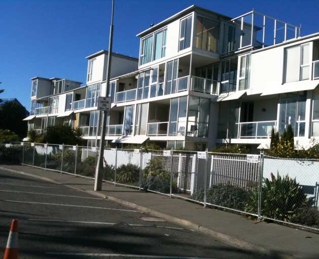 The quake-damaged apartment complex before it was demolished in 2012. Photo: Supplied