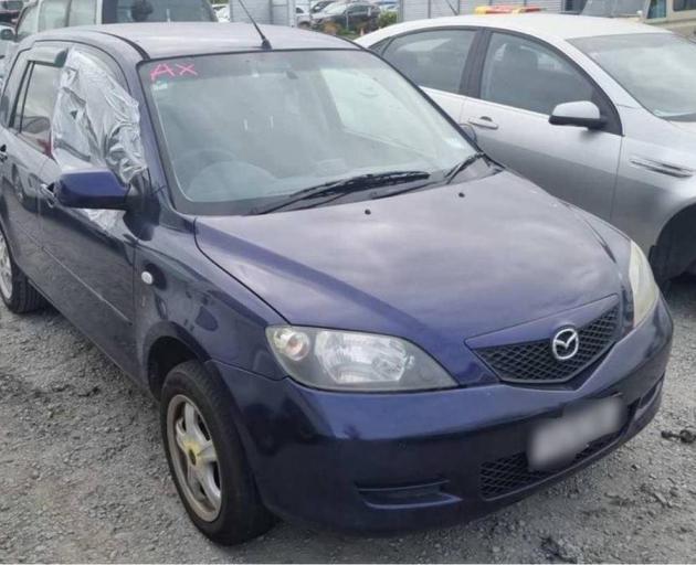 A Mazda Demio that was stolen in Christchurch and later found by police. Photo: NZME