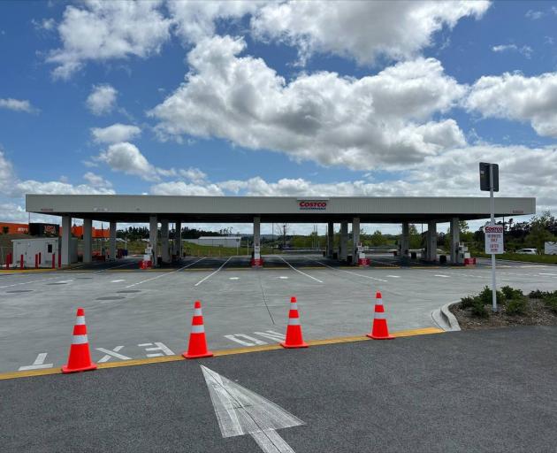 Cones indicate the petrol station at Costco is closed today. Photo supplied