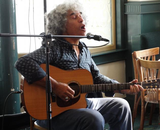 Paul Ubana Jones performs at the Brydone Hotel, in Oamaru, yesterday as part of the Harbour St...