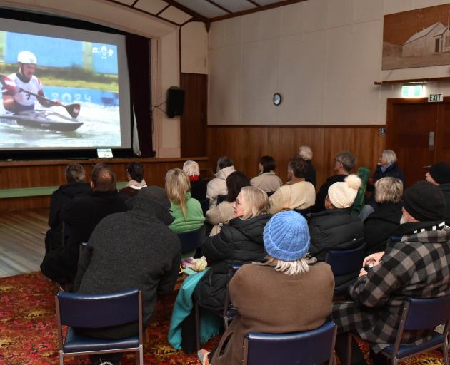 Finn Butcher's efforts are watched by a crowd at the Ophir Hall. PHOTO: GREGOR RICHARDSON