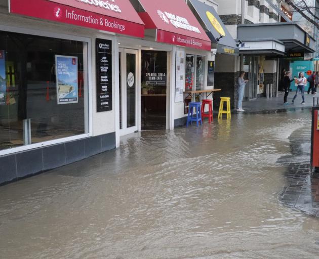 Camp St has been affected by flooding. Photo: Hugh Collins 