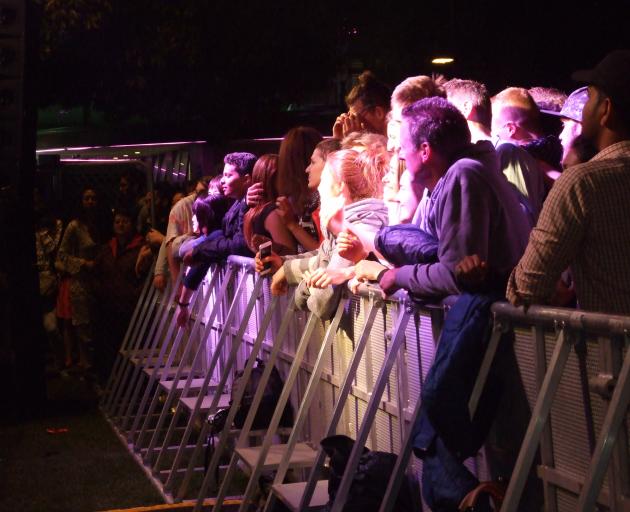 New Year's Eve party-goers at the main stage in Queenstown's Earnslaw Park. Photo: Guy Williams