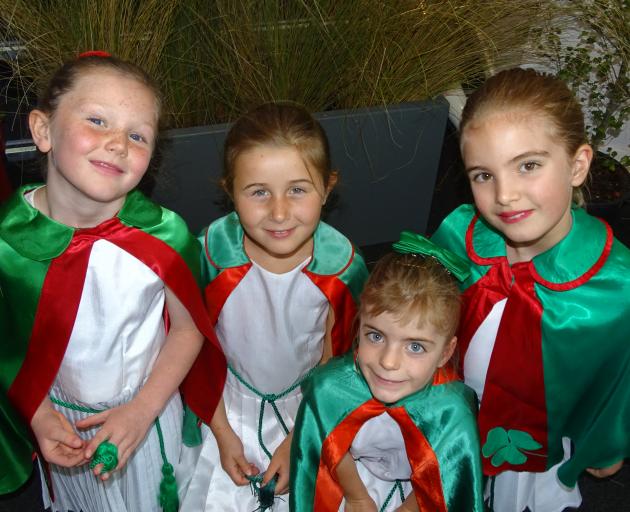 Youngsters (from left) Addisyn Miller (6), of Queenstown, Ava Roberts (7), of Arrowtown, and...