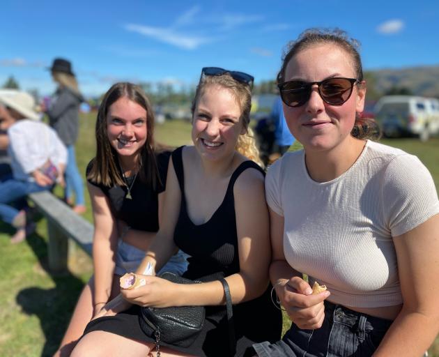 Sisters Kate, Niamh and Anna Kinney, of Hyde, enjoy an ice cream at the show.