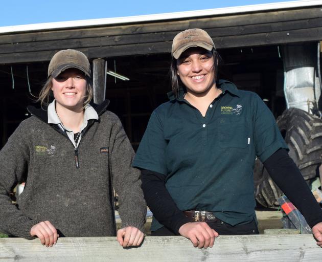 Growing Future Farmers Southland students Sarah Harvey, 18, of Winton, and Sam Ollerenshaw, 17,...