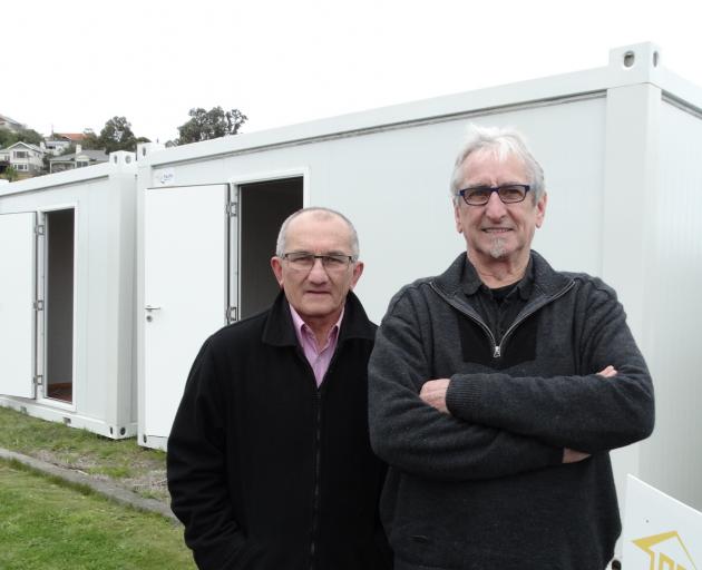 Pacific Trust Otago chief executive Lester Dean (left) and Pacific Pods managing director Rob...