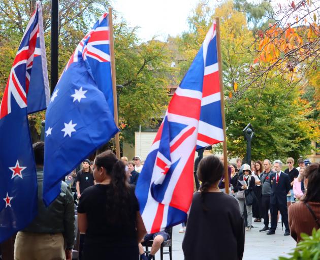 About a hundred people attended the University Of Otago Student Association Anzac Day service.