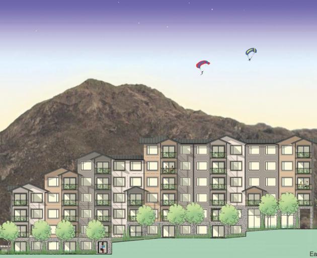 An artist’s impression of one of three Remarkables Park Apartments, with Deer Park Heights in the...