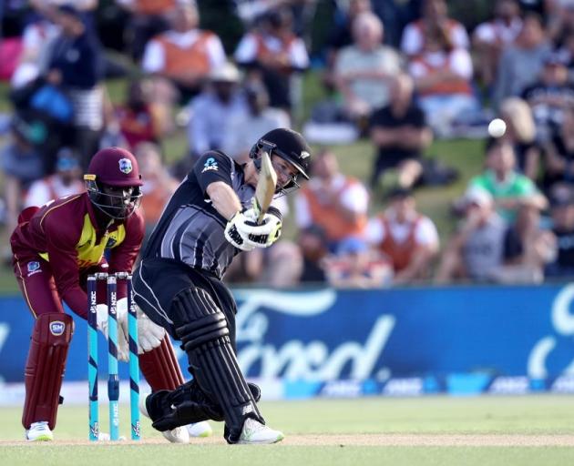 New Zealand's Colin Munro during his century which included 10 sixes against the West Indies last...