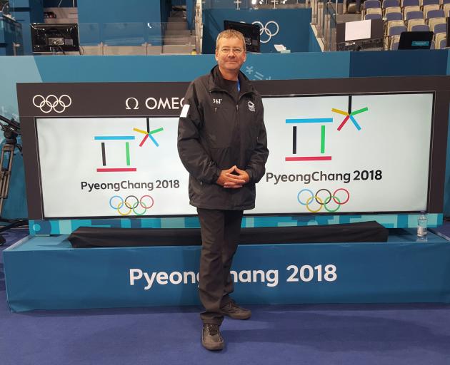 Darren Carson at the curling rink at the Pyeongchang Olympics. Photo: Supplied