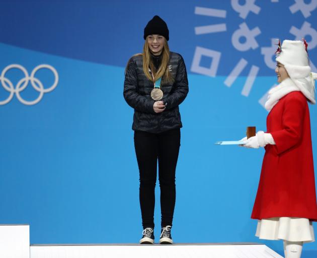 Zoi Sandowski-Synnott after receiving her bronze medal. Photo: Getty Images