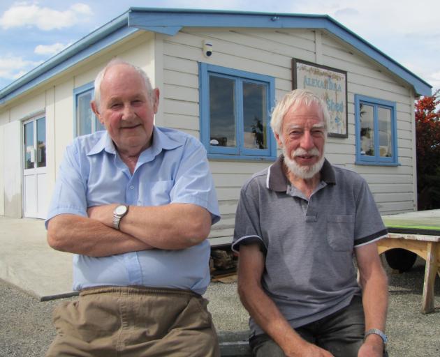 Alexandra Men's Shed trustees Neil McArthur (left) and Trevor Goudie celebrate a $200,000 grant from the Central Lakes Trust that will go towards construction of a new men's shed. Photo: Pam Jones