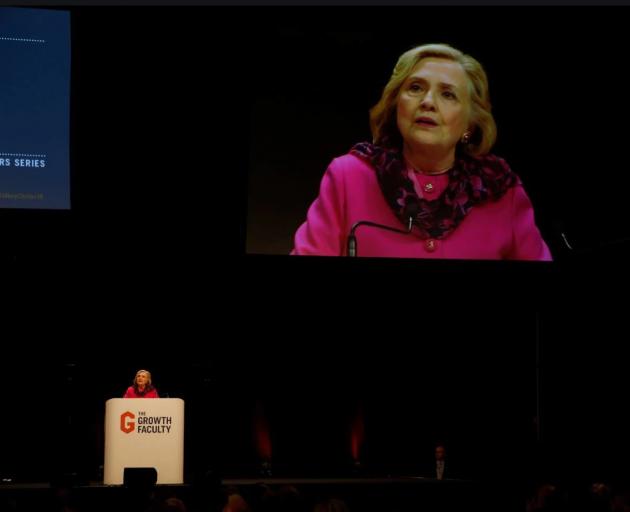 Hillary Clinton talked up Professor Brady's research during her speech at Auckland's Spark Arena...