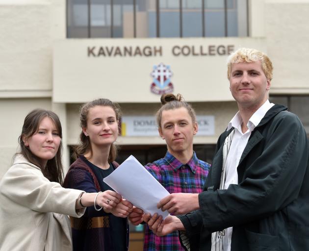 Former Kavanagh College pupils (left to right) Claudia Unkovich-McNab, Rose Murphy, Alex Gorrie...