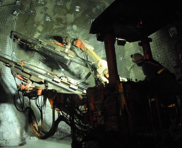 Underground drilling in Oceana Gold’s Correnso mine in Waihi, which is still producing gold. Photo: Supplied