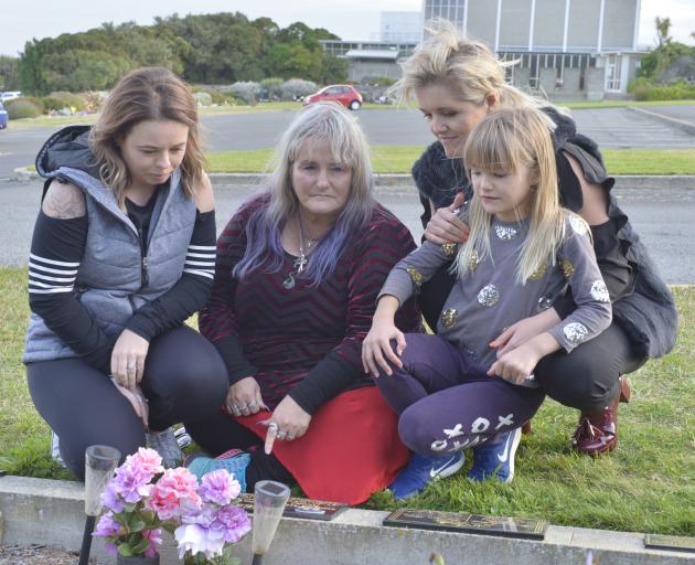 Kimberley Gray (left), her mother Donna Hayes Cox, sister Kylie Hayes, and Ms Hayes’ daughter...