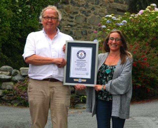 Co-administrators Gwyn Headley and Sarah Badham with the Guinness World Records certificate for...