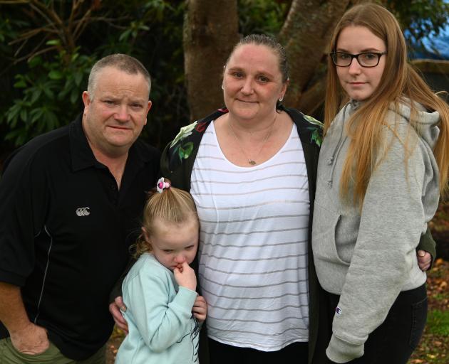 Toni Adie-Kinraid, 37, pictured with husband Shaun and daughters Ruby, 5, and Anashai, 17, has...