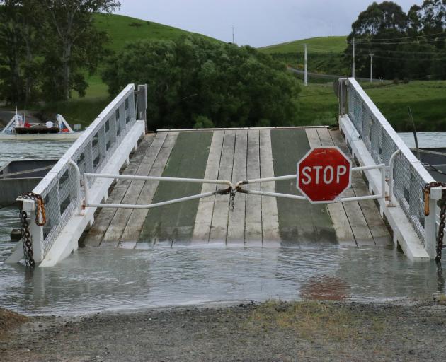 The Tuapeka Mouth punt on-ramp has been closed after being partially submerged under the rising...