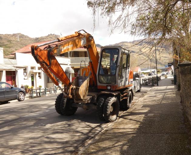 An excavator digger parked in  Sunderland St, Clyde, in October. Photo: Adam Burns