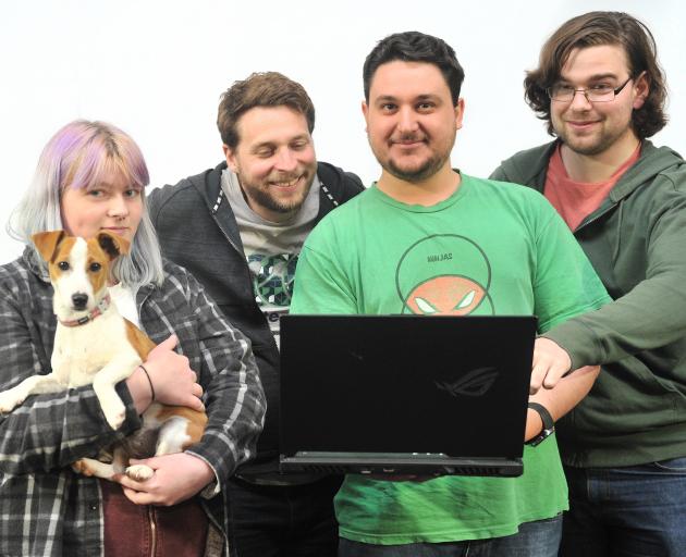 Global Game Jam participants (from left) Daisy Amos, Adam Campbell, Tim Neumegen, Tate Kennington...