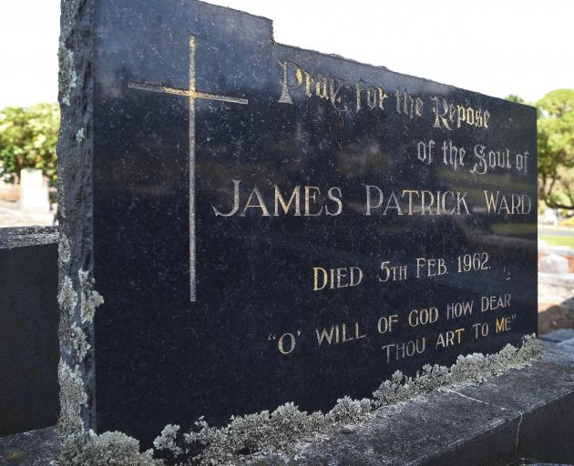 James Ward's grave in the Anderson's Bay Cemetery. Photo: Gerard O'Brien