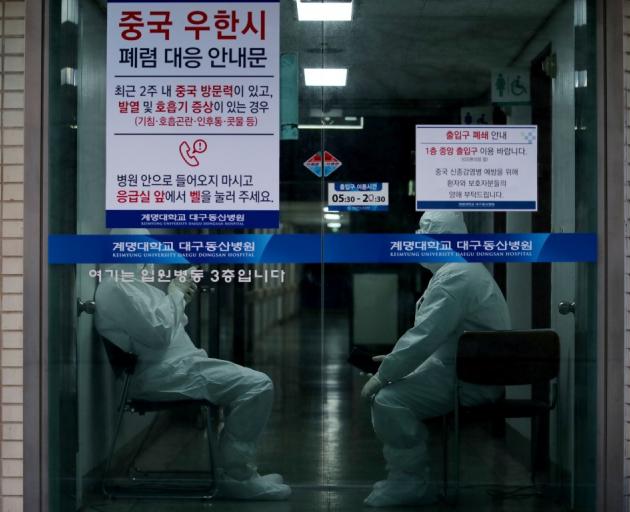 Medical workers at the ready at a hospital in Daegu, South Korea. Photo: Reuters