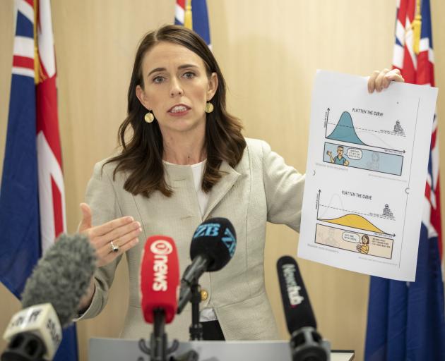 Prime Minister Jacinda Ardern announces the Government's latest moves to control the spread of...