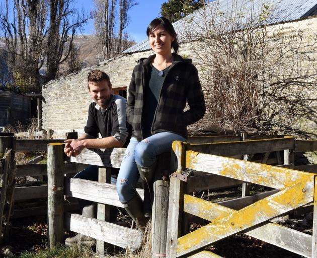 Nadia Lim and her husband, Carlos Bagrie, with one of their projects, a historic woolshed which...