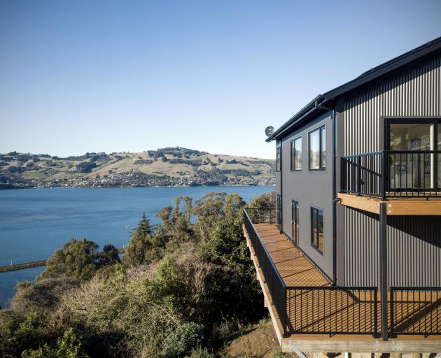 Located on a steep site overlooking Otago Harbour, this certified passive house is home to a...