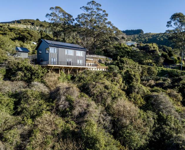 The owners’ sons like to climb trees in front of the house and watch passing ships through...