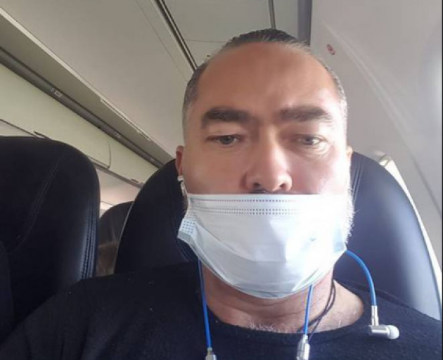 Advance NZ co-leader Billy Te Kahika Jr posted this photo on Facebook, with the mask not covering...