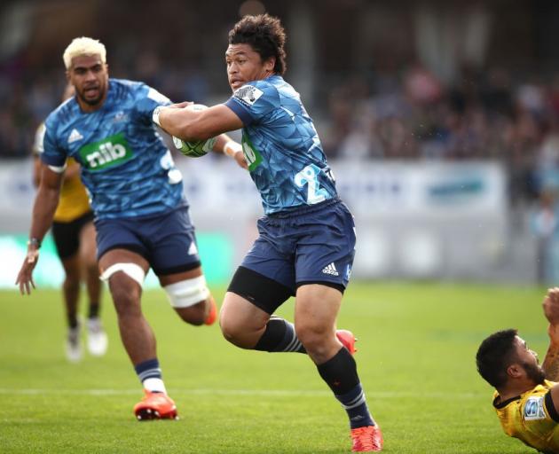 Caleb Clarke on the run for the Blues in this year's Super Rugby Aotearoa competition. Photo:...