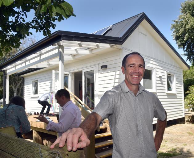 Scott Willis at the opening of the Climate Safe House in Waitati. PHOTO : PETER MCINTOSH