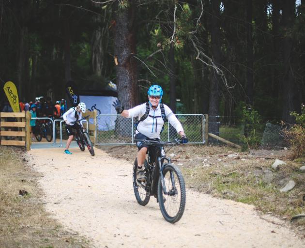 Former Waitaki District Council chief executive Michael Ross sets off on the new off-road section...