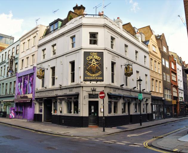 A closed London pub The Crown and Two Chairmen during lockdown. Photo: Getty Images